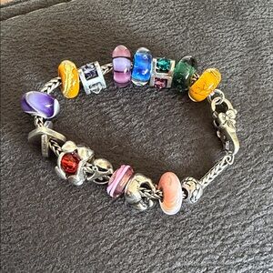 Troll beads bracelet with charms